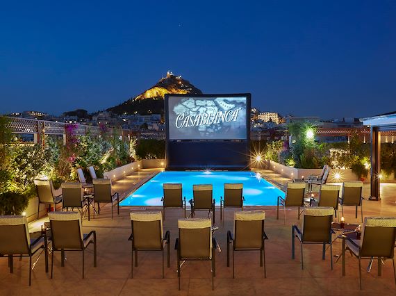pool your cinema hotel grande bretagne athens roof top